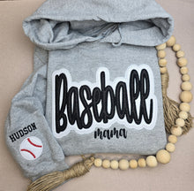Load image into Gallery viewer, Baseball Glitter HOODED Sweatshirt