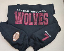 Load image into Gallery viewer, Wolves Embroidered Glitter CREWNECK Sweatshirt *Personalize it