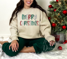 Load image into Gallery viewer, Merry Christmas Faux Embroidery