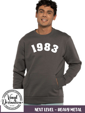 Load image into Gallery viewer, Birth Year Pocket Crewneck Sweatshirt