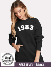 Load image into Gallery viewer, Birth Year Pocket Crewneck Sweatshirt
