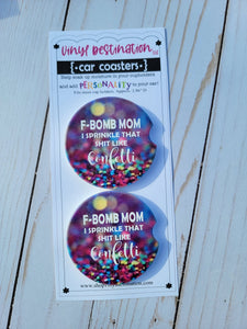 F-BOMB MOM CAR COASTERS COASTERS (SET OF 2)