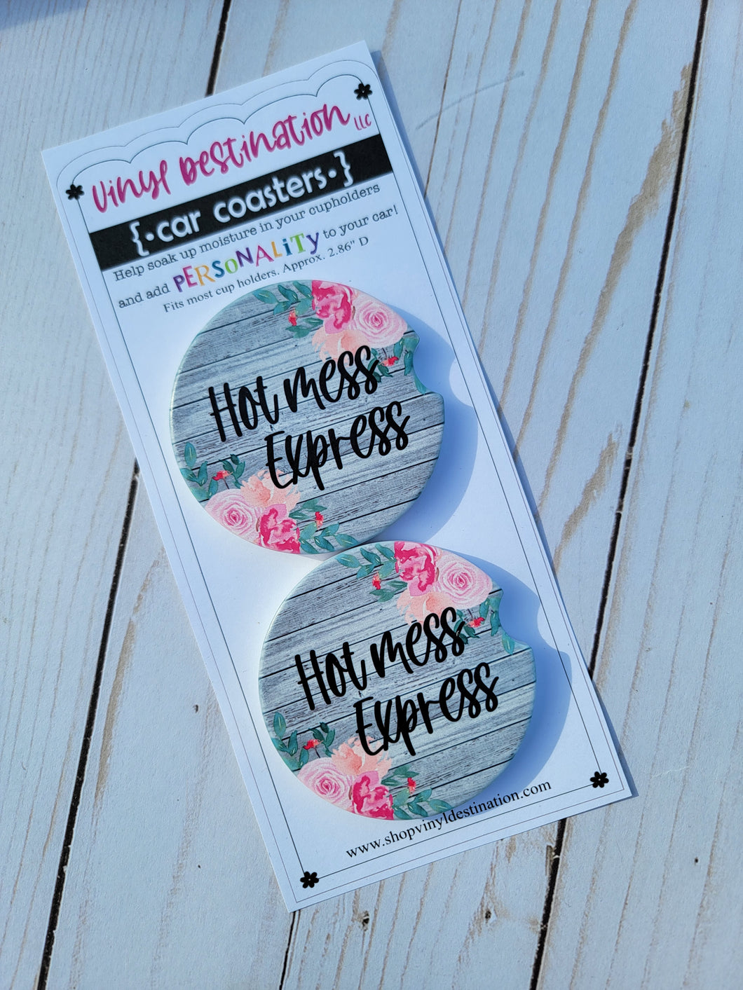 HOT MESS EXPRESS CAR COASTERS COASTERS (SET OF 2)