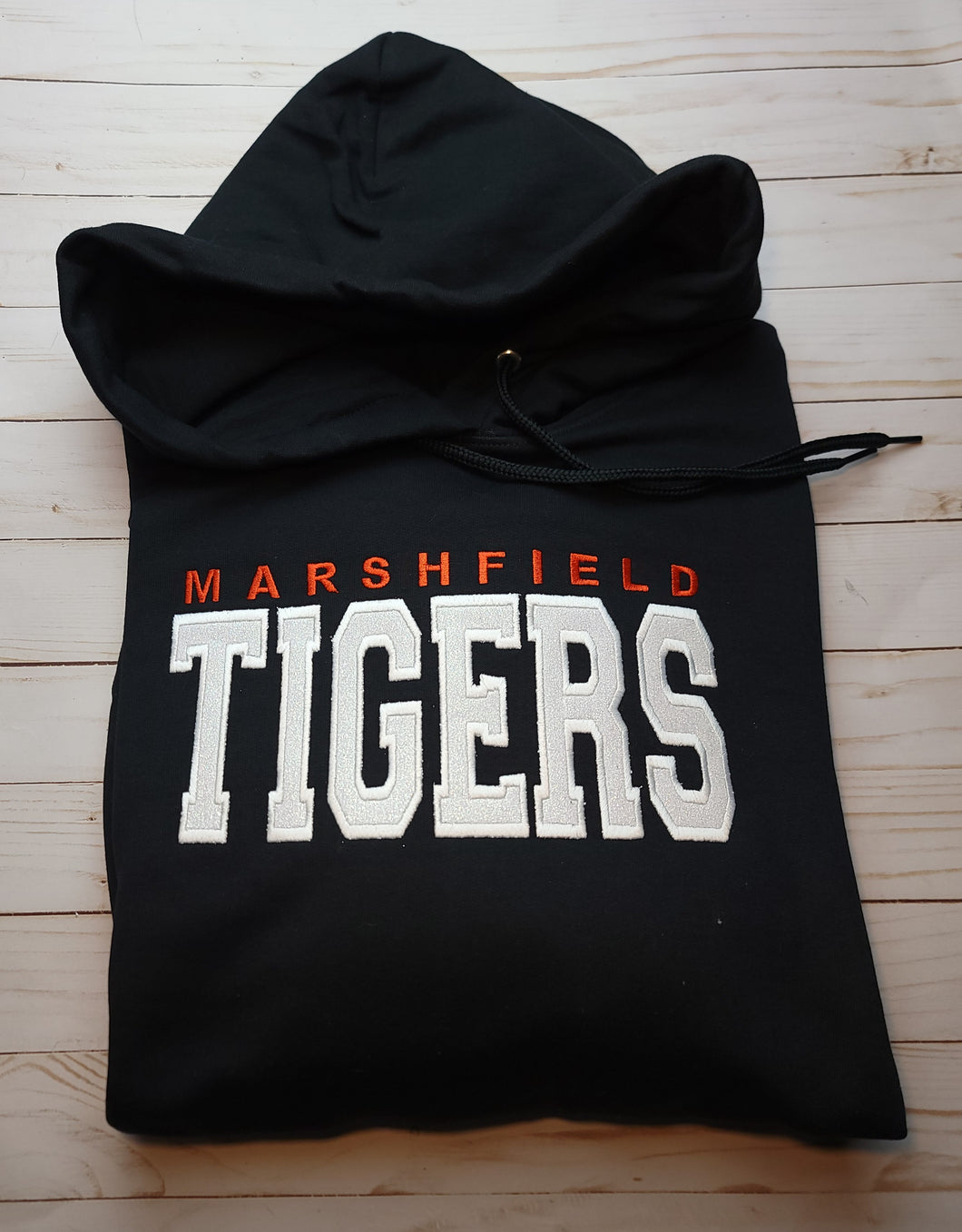 Marshfield Tigers Glitter HOODED Sweatshirt