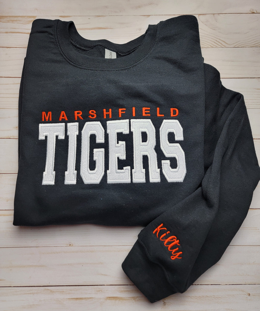 Marshfield Tigers Glitter CREWNECK Sweatshirt