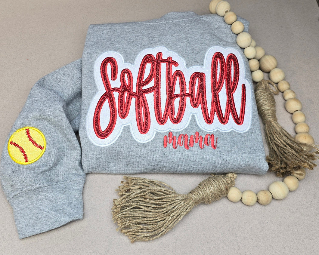 Softball Glitter CREWNECK Sweatshirt