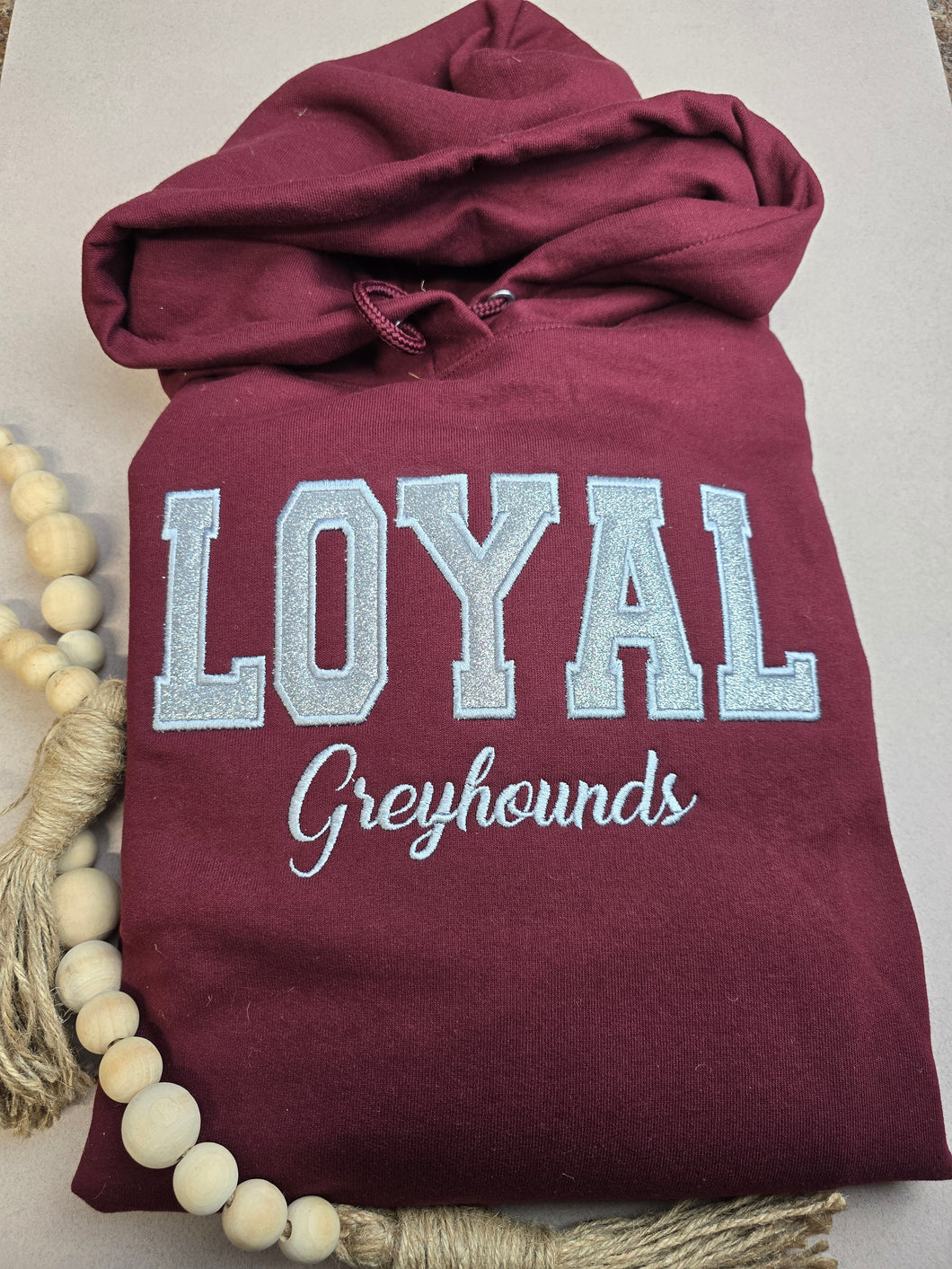 Loyal Greyhounds Glitter YOUTH HOODED Sweatshirt