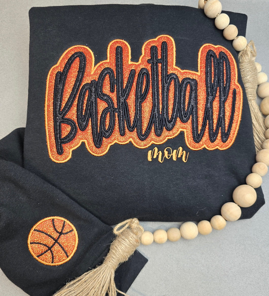 Basketball Glitter HOODED Sweatshirt