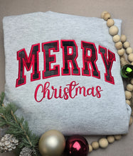 Load image into Gallery viewer, Merry Christmas Applique CREWNECK Sweatshirt
