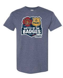 Battle of the Badges Adult Heather Navy T-Shirt