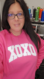 XOXO Embroidered Glitter CREWNECK Sweatshirt