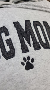 DOG MOM Glitter HOODED Sweatshirt