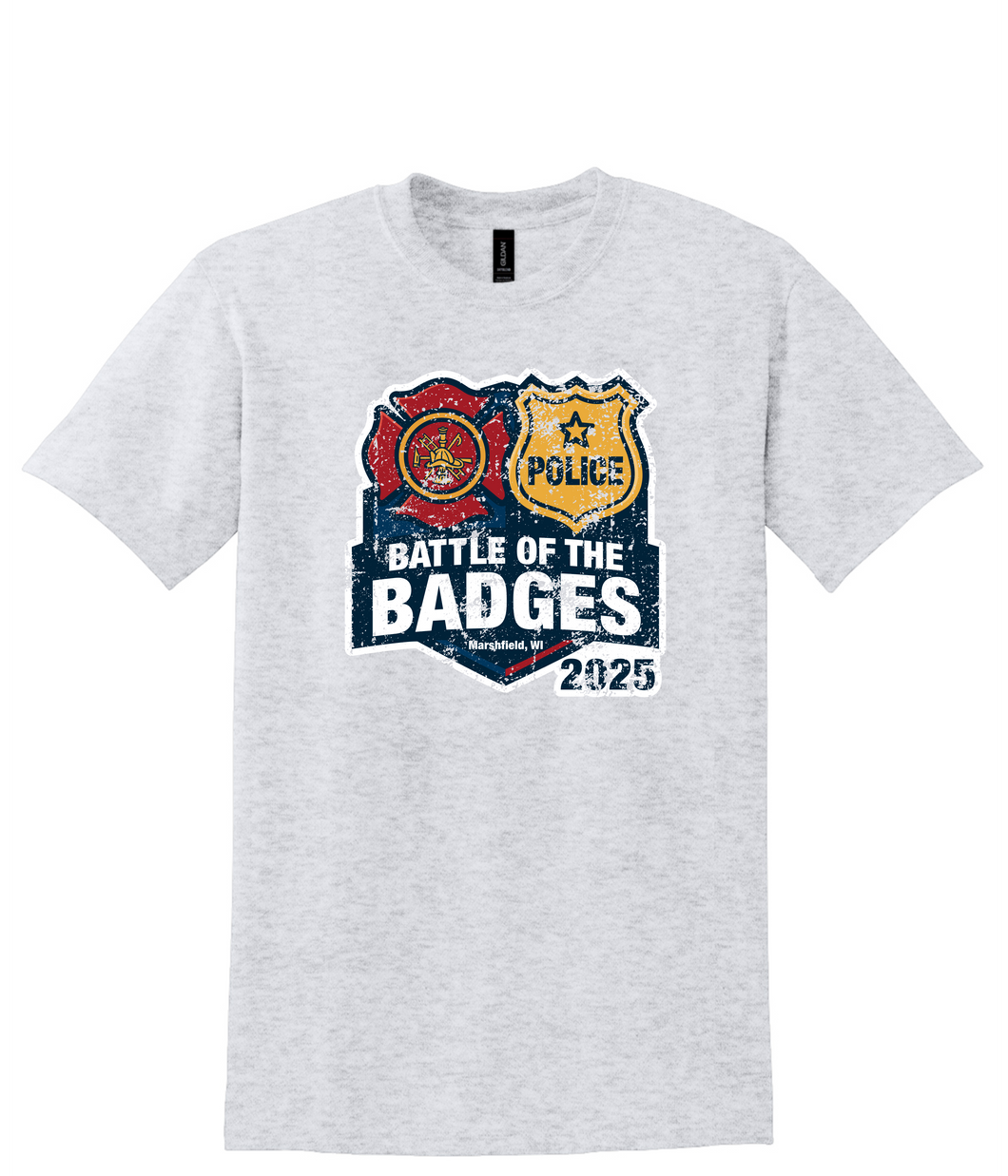 Battle of the Badges Adult Heather Ash T-Shirt