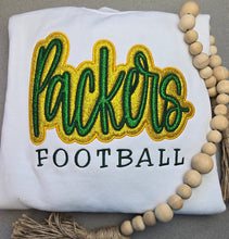 Load image into Gallery viewer, Packers Glitter CREWNECK Sweatshirt with Border
