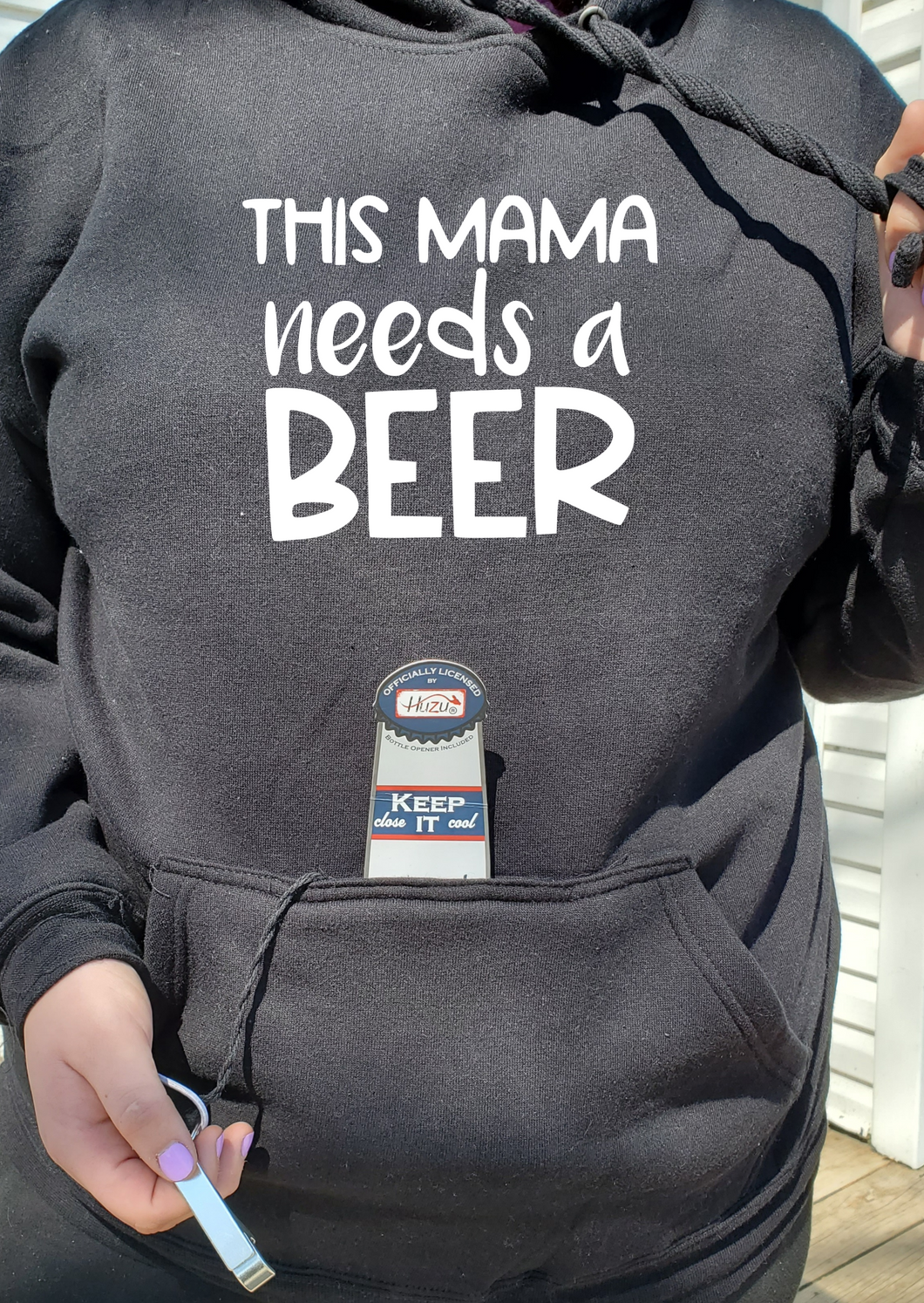 THIS MAMA NEEDS A BEER TAILGATE HOODIE