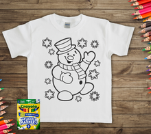 Load image into Gallery viewer, SNOWMAN COLORING T-SHIRT
