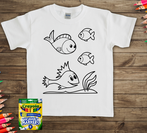 FISH COLORING T-SHIRT