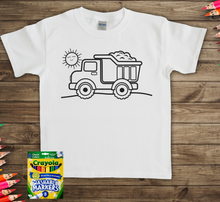 Load image into Gallery viewer, DUMP TRUCK COLORING T-SHIRT
