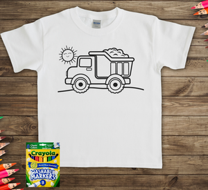 DUMP TRUCK COLORING T-SHIRT