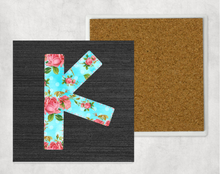Load image into Gallery viewer, FLOWER LETTER DESIGN WITH INITIAL SANDSTONE COASTER (SINGLE)
